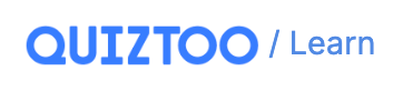 QUIZTOO Learn logo: bold blue QUIZTOO with lighter '/ Learn' text